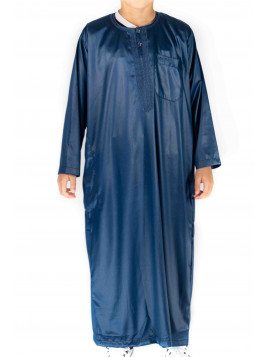 Qamis Enfant / Ado - Manches longues  - Bleu marine - Atlas