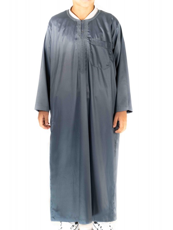Qamis Enfant / Ado - Manches longues  - gris foncé - Atlas