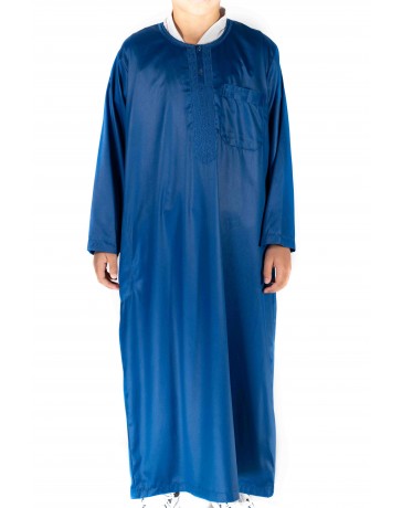 Qamis Enfant / Ado - Manches longues  - Bleu roi - Atlas