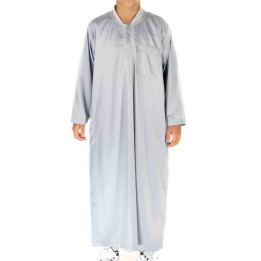 Qamis Enfant / Ado -manches  longues  - gris clair - Atlas