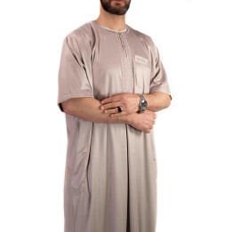 Qamis homme - manches courtes - beige  - Atlas