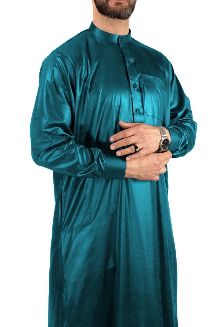 Qamis Saoudien vert bleuté