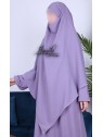 Khimar 2 voiles Lila - tissu microfibre - Jamila