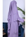 Khimar 2 voiles Lila - tissu microfibre - Jamila