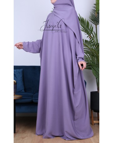 Abaya papillon Lila - tissu microfibre - Jamila