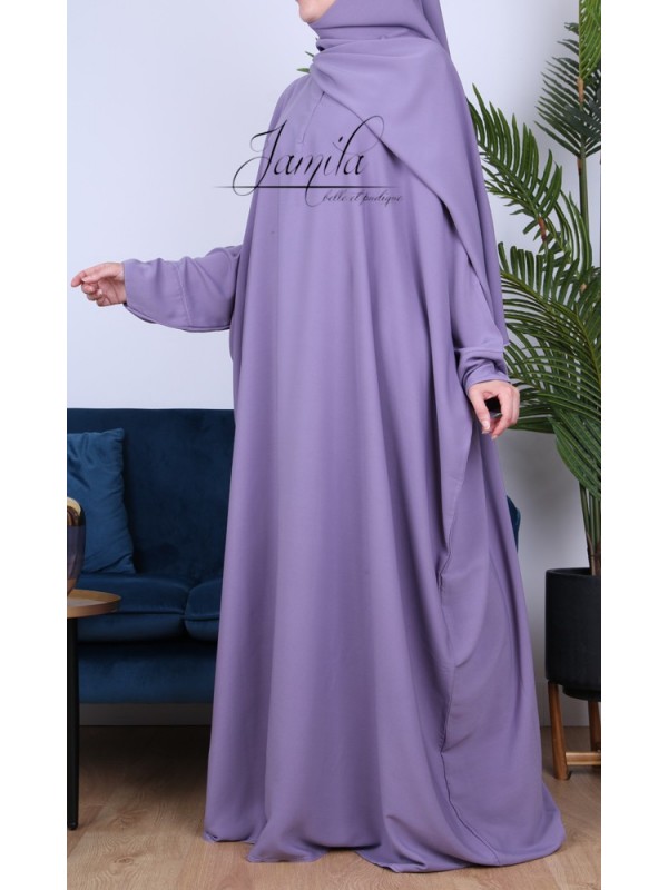 Abaya papillon Lila - tissu microfibre - Jamila