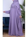 Abaya papillon Lila - tissu microfibre - Jamila