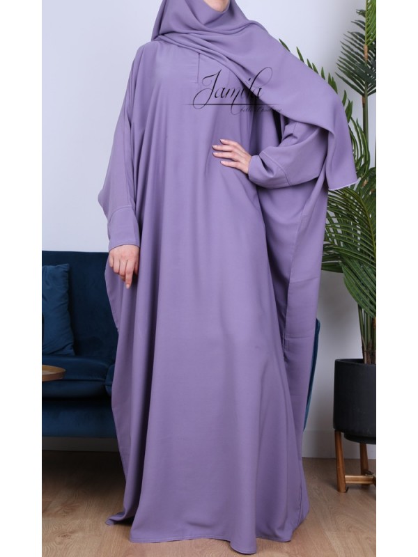 Abaya papillon Lila - tissu microfibre - Jamila