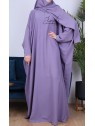 Abaya papillon Lila - tissu microfibre - Jamila