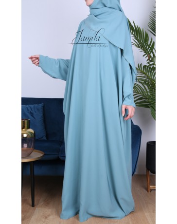 Abaya papillon Emeraude - tissu microfibre - Jamila