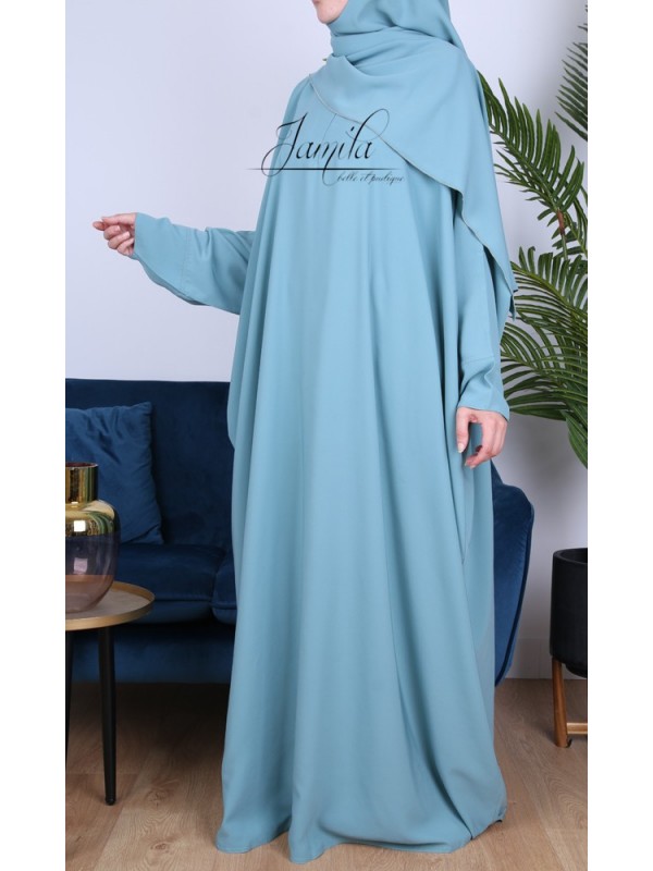 Abaya papillon Emeraude - tissu microfibre - Jamila