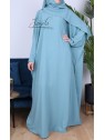 Abaya papillon Emeraude - tissu microfibre - Jamila