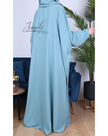 Abaya papillon Emeraude - tissu microfibre - Jamila
