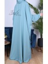 Abaya papillon Emeraude - tissu microfibre - Jamila