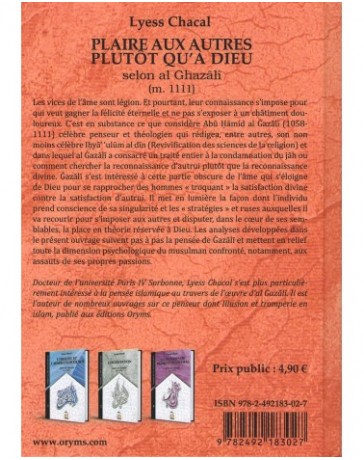 Plaire aux autre plutôt qu'à Dieu - Lyess Chacal - Edition Oryms