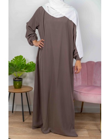 Abaya Manches élastiques -  -  Wool peach - El Bassira