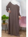 Abaya Manches élastiques -  -  Wool peach - El Bassira