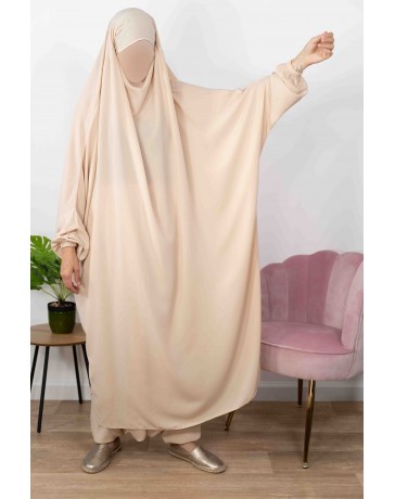 Jilbab 2 Pièces Serwal  - Beige 137 -  Wool Peach - El Bassira