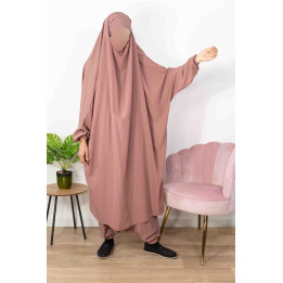 Jilbab 2 Pièces Serwal  - Vieux rose 142 / 146-  Wool Peach - El Bassira