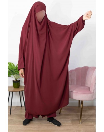 Jilbab 2 Pièces Serwal  -  Wool Peach - El Bassira
