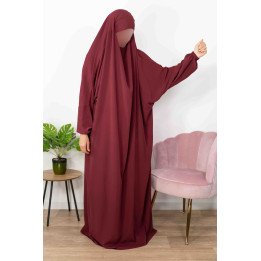 Jilbab 1 Pièce  - Bordeaux 162-  Wool Peach - El Bassira