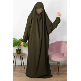 Jilbab 1 Pièce  - Kaki 52-  Wool Peach - El Bassira