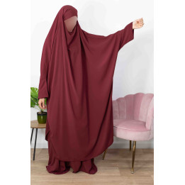 Jilbab 2 Pièces Jupes  - Bordeaux 162-  Wool Peach - El Bassira