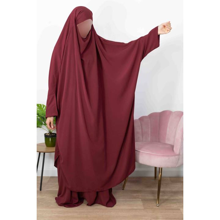 Jilbab 2 Pièces Jupes  - Bordeaux 162-  Wool Peach - El Bassira