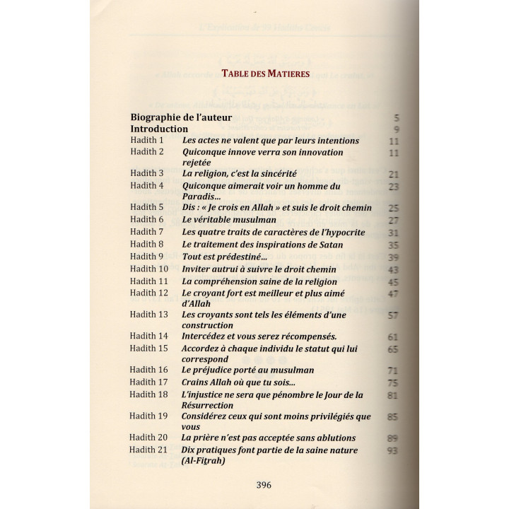 L'Explication De 99 Hadiths Concis