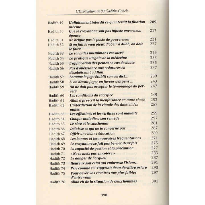 L'Explication De 99 Hadiths Concis
