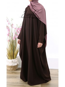 Abaya papillon marron foncé...