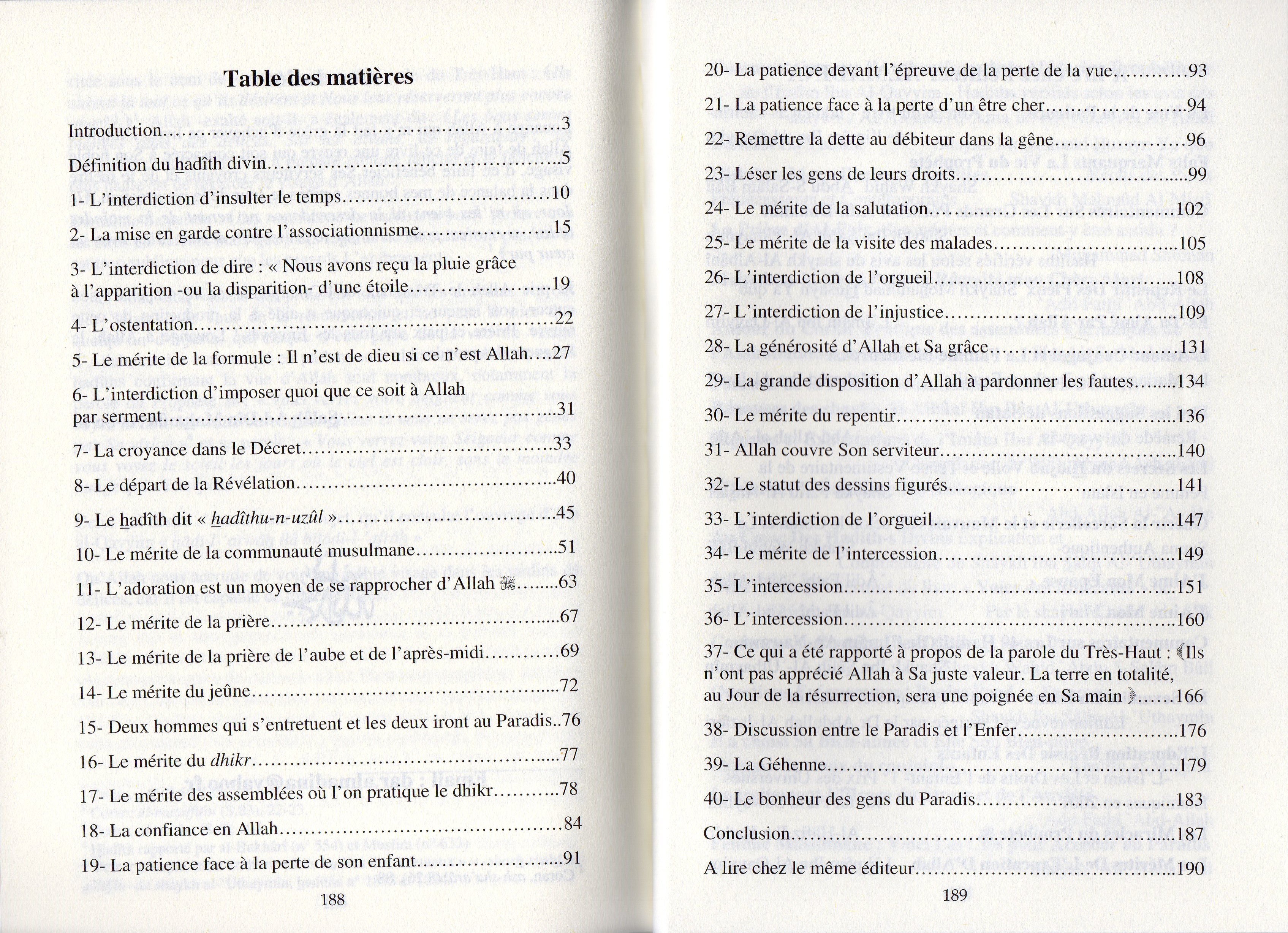 Au Coeur des Hadiths Divins