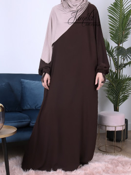 Abaya Simple Marron foncé...