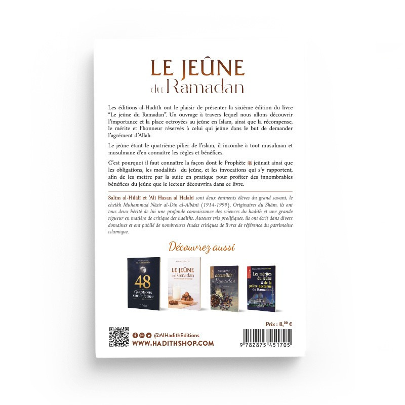 Le jeûne du Ramadan comme l'a enseigné le Prophète - Edition Al Hadith