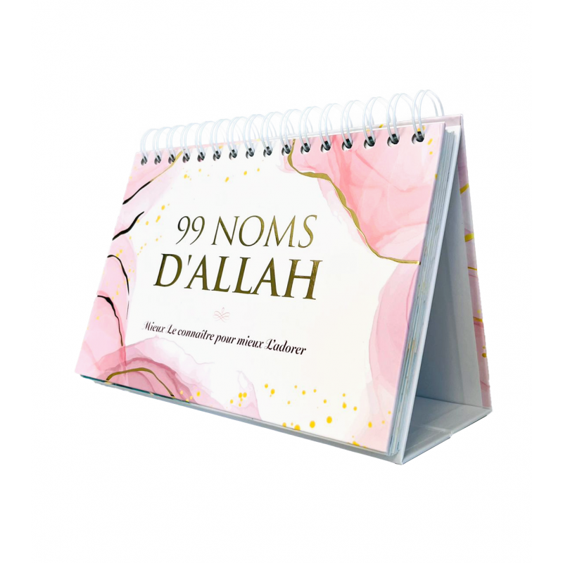 99 noms d'Allah - Calendrier chevalet rose - Editions al-hadith