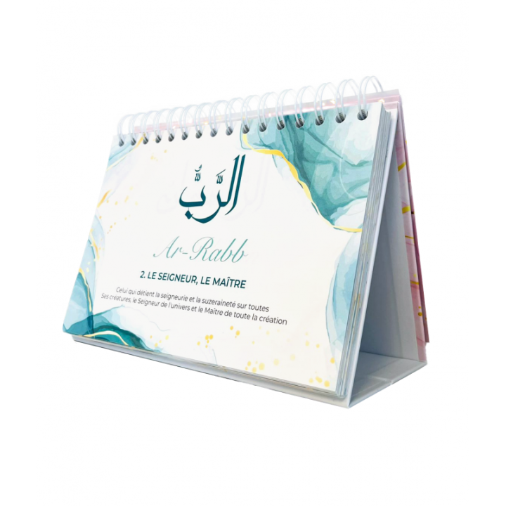 99 noms d'Allah - Calendrier chevalet rose - Editions al-hadith