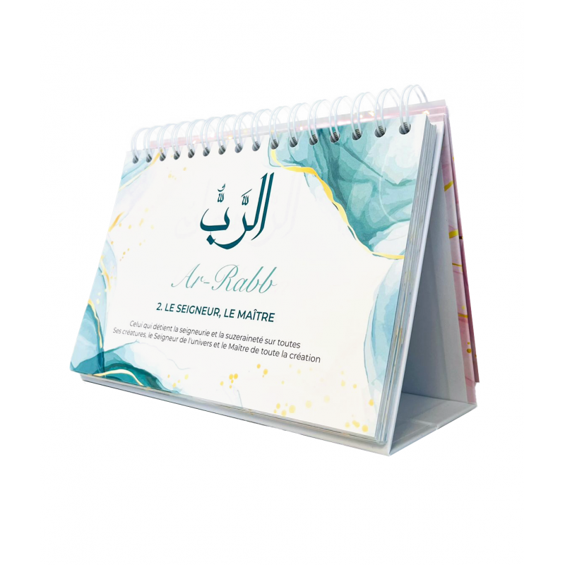 99 noms d'Allah - Calendrier chevalet rose - Editions al-hadith