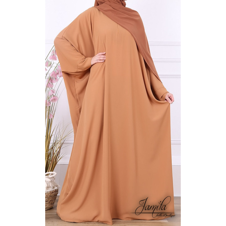 Abaya papillon Noir - tissu microfibre - Jamila