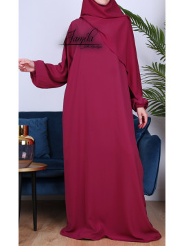 Abaya Simple framboise -...