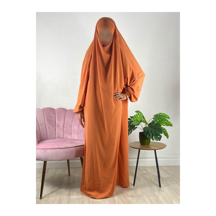 Jilbab 1 Pièce  - Bordeaux 162-  Wool Peach - El Bassira