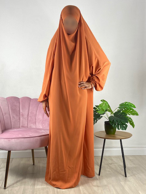 Jilbab 1 Pièce  - Bordeaux 162-  Wool Peach - El Bassira