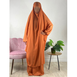 Jilbab 2 Pièces Vert émeraude 69 -  Wool Peach - El Bassira