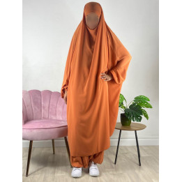 Jilbab 2 Pièces Serwal  -  Taupe 11 - Wool Peach - El Bassira