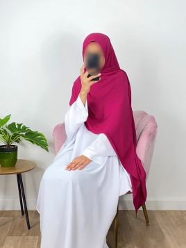 Hijab soie de médine Fushia