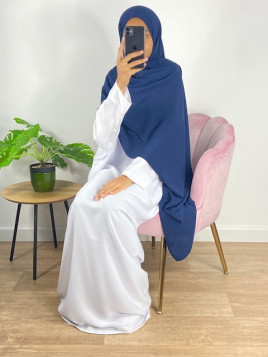 Hijab soie de médine bleu...