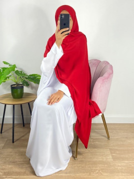 Hijab soie de médine rouge
