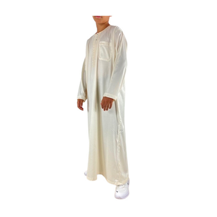 Qamis Enfant / Ado - Manches longues  - Créme - Atlas