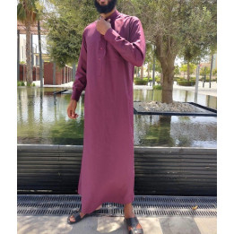 Qamis Saoudien Bordeaux - Coton