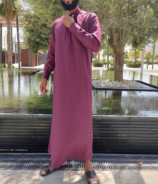Qamis Saoudien Bordeaux - Coton