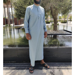Qamis Saoudien Vert eau - Coton